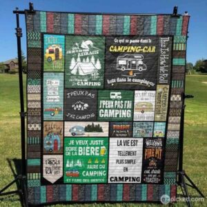 La Vie Est Plus Simple En Camping Couverture Quilt Blanket Ht10  Quilt